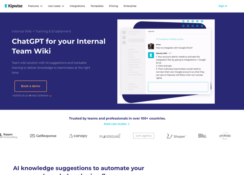 Kipwise - Team Knowledge Wiki