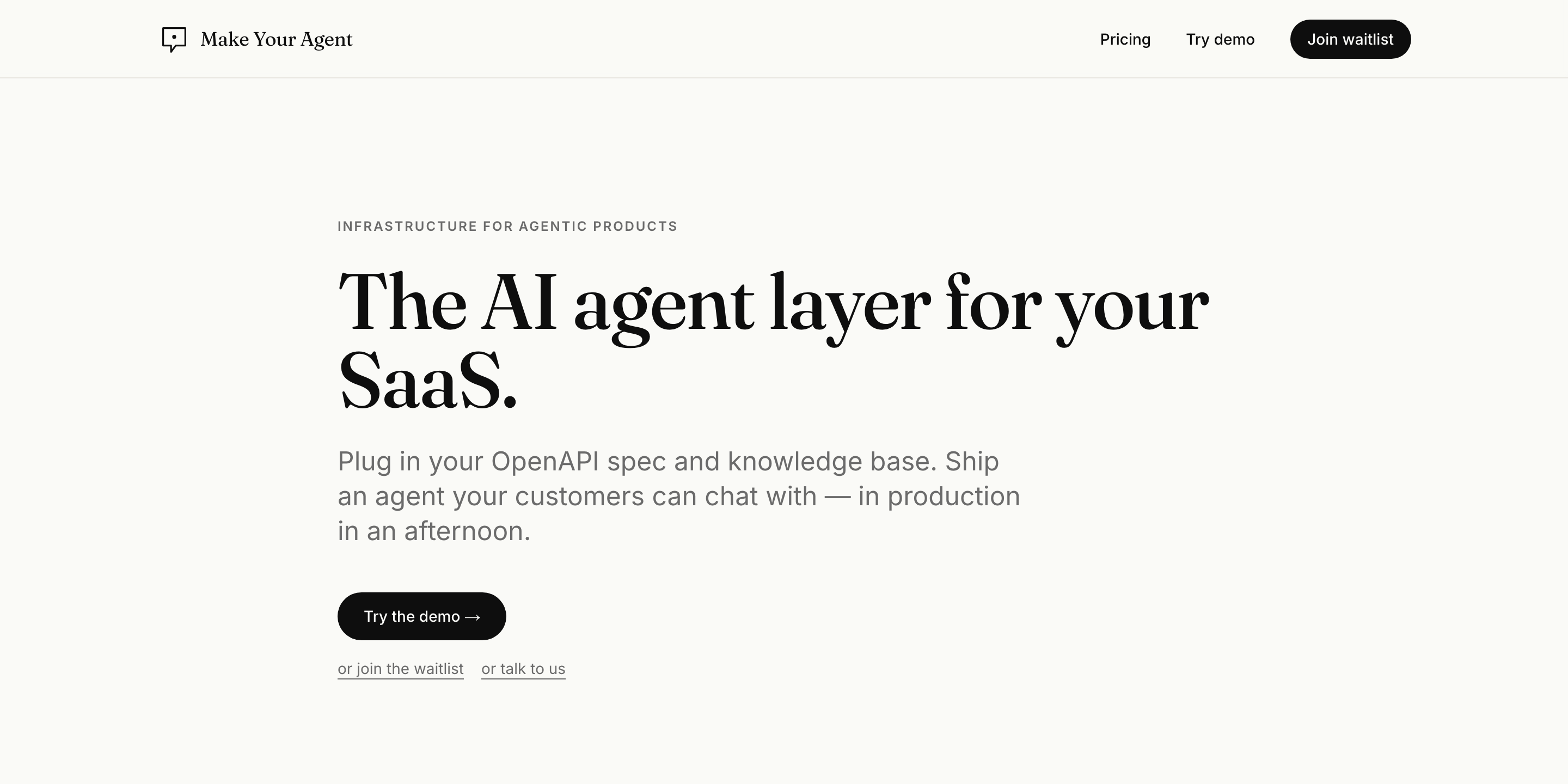 MakeYourAgent - AI Agent Infrastructure for SaaS